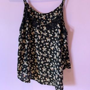 Floral tank with Lace insert